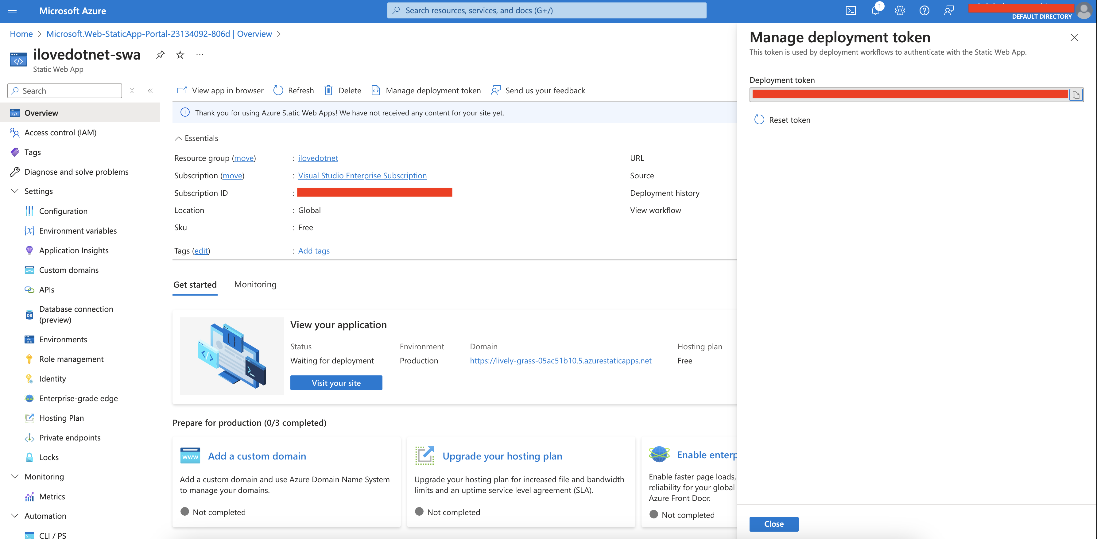 Manage Deployment Token